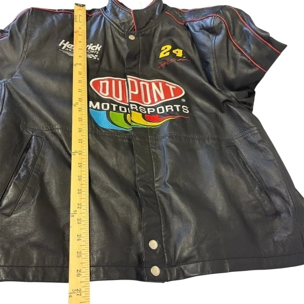 Vintage Dupont Racing Nascar Jeff Gordon Leather Jacket Large ( CIGAR SMELL)